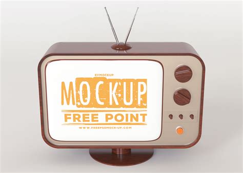 Free Retro TV Design Logo Mockup