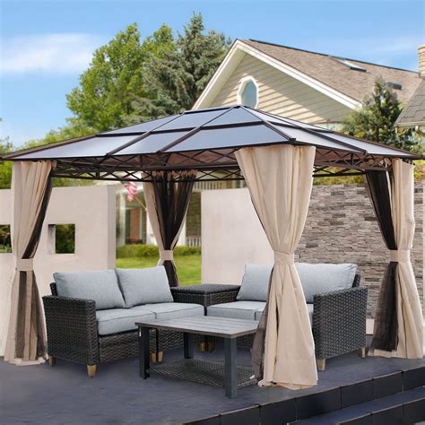 Yangming 8x8 FT Gazebo, Hardtop Gazebo, Single Roof Pergolas Metal ...