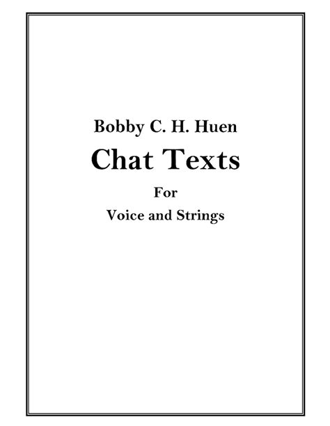 Original atonal work, "Chat Texts" for voice and strings Sheet music for Bassoon, Contrabass ...