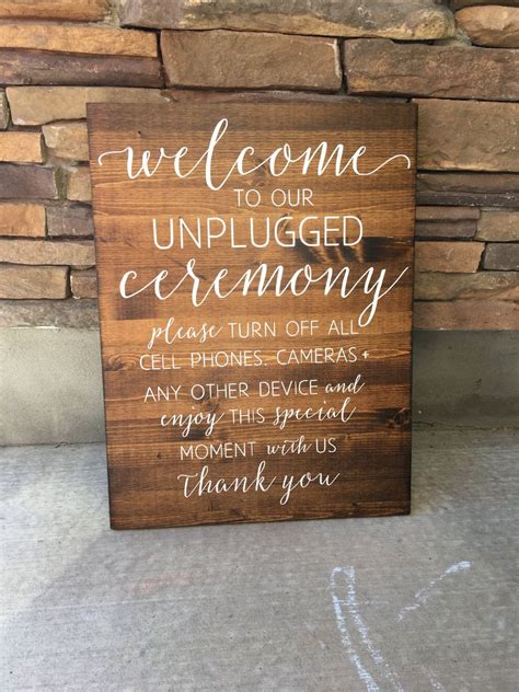 Unplugged Wedding Sign Unplugged Ceremony Sign Rustic Wood | Etsy | Unplugged wedding sign, Wood ...