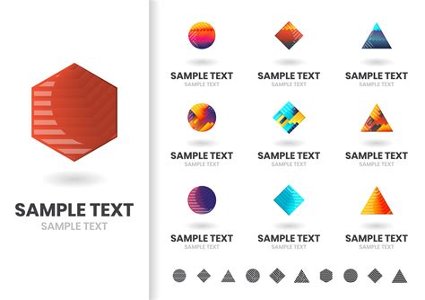 Set of simple colorful geometric logos 678752 Vector Art at Vecteezy