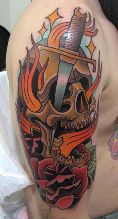 fire skull tattoo by Jonathan Montalvo: TattooNOW