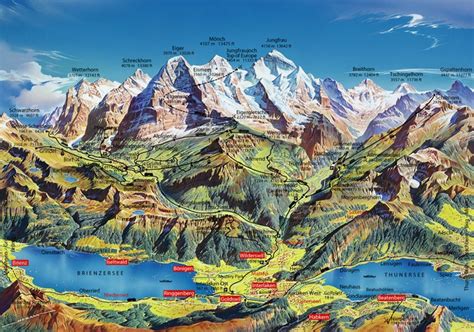 Map of Interlaken area | Grindelwald switzerland, Switzerland hiking ...