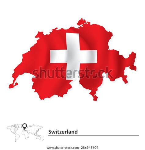 Map Switzerland Flag Vector Illustration Stock Vector (Royalty Free ...