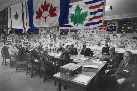 Canadian Flag Committee Debating on a New National Flag, 1964 : r ...