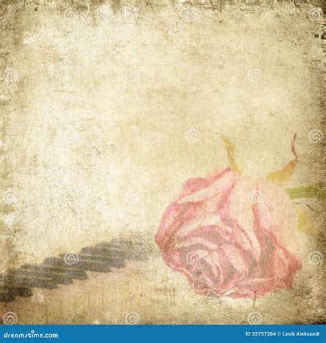 Old Music Background with Rose. Vintage Background. Stock Photo - Image ...