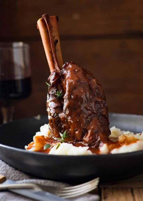 Slow Cooked Lamb Shanks in Red Wine Sauce | Recipe | Slow cooked lamb ...