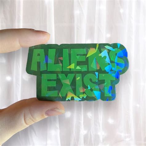 Aliens Exist Sticker Extraterrestrial UFO Holographic Cryptid Kindle ...