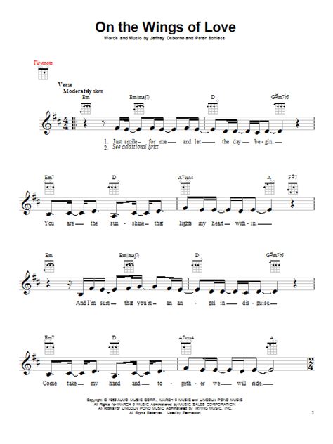 On The Wings Of Love Sheet Music | Jeffrey Osborne | Ukulele