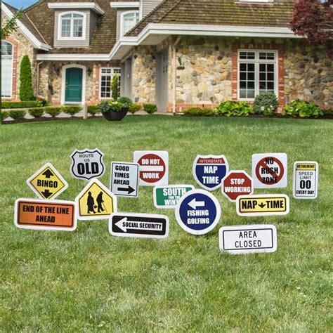 Retirement Road Signs Retirement 15pc Yard Card Lawn Sign Set - Etsy