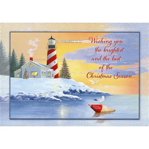 Red Farm Studios Lighthouse on Snow Covered Shore Box of 18 Coastal ...