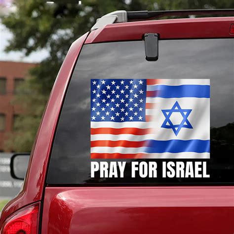 Pray For Israel Car Stickers American And Israeli Flag Together Car De ...