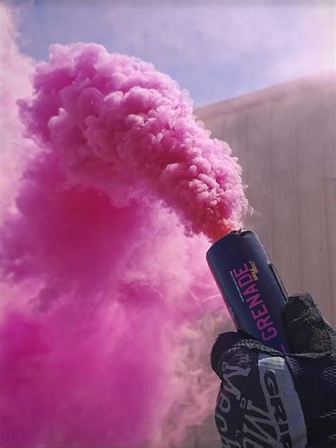 Pink Smoke Bomb! Wire Pull Ring Activated Smoke Grenade | Decoração chá de bebê, Chá de ...