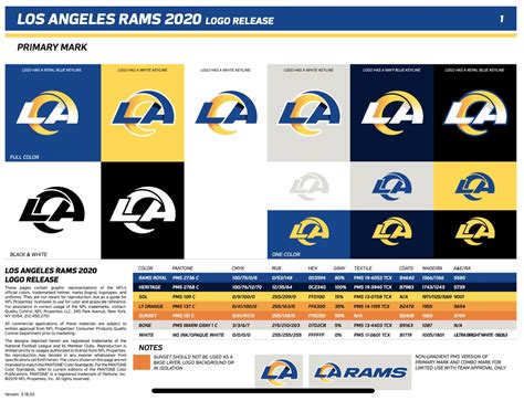 LA Rams logo color information : LosAngelesRams