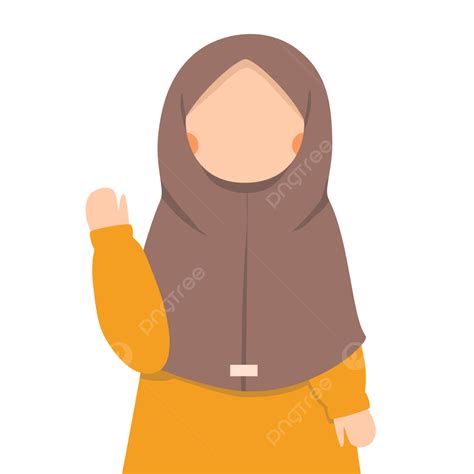 Muslim Girl Cartoon Say Hello Vector, School, Kid, Woman PNG and Vector with Transparent ...