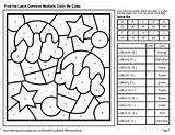 Least Common Multiple LCM  Color By Code / Coloring Pages Birthday sketch template