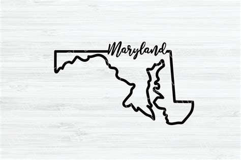 Maryland Outline SVG. Maryland Cursive Vector File. Maryland - Etsy