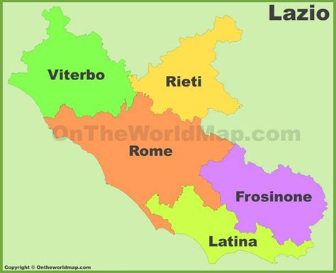 Lazio provinces map