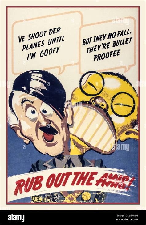 Vintage WW2 1940s Propaganda Poster 'RUB OUT THE AXIS' featuring ...