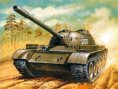 Image Tanks Tank T-54 Painting Art Army