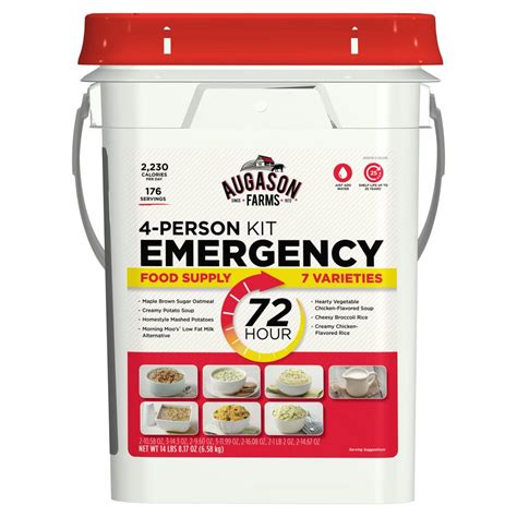 AUGASON FARMS 72-Hour 4-Person Emergency Food Supply Evacuation Pail 7 ...