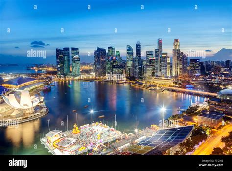 Elevated view over Singapore City Centre and Marina Bay, Singapore Stock Photo - Alamy