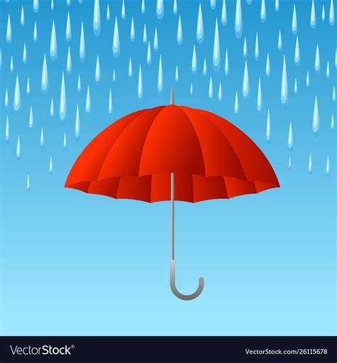 Background with umbrella and rain Royalty Free Vector Image