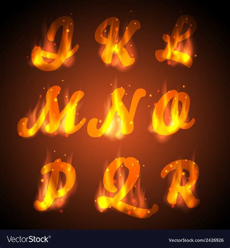 Fire alphabet Royalty Free Vector Image - VectorStock