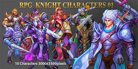 10 RPG Knight Characters Set 01 by DionArtworks | Codester