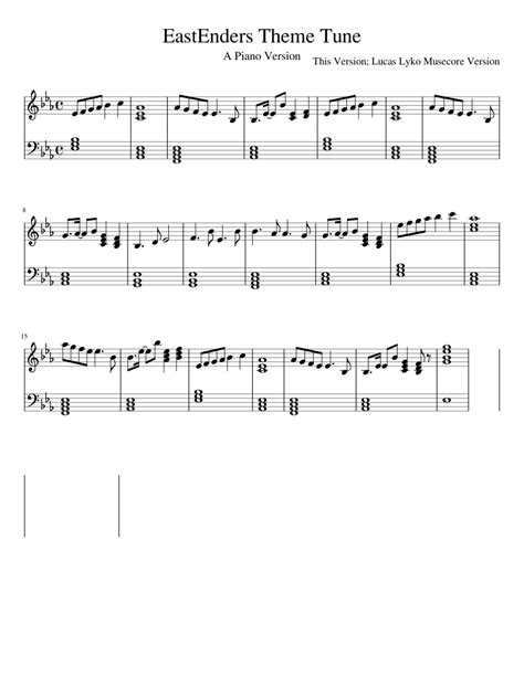 EastEnders Theme Tune BBC Sheet music for Piano (Solo) | Musescore.com