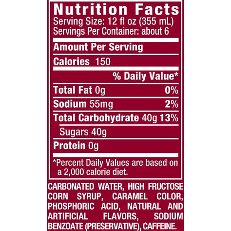 Dr Pepper Nutrition Facts 12 Oz Can – Runners High Nutrition