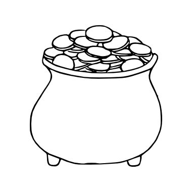 outline pot of gold clipart - Clip Art Library