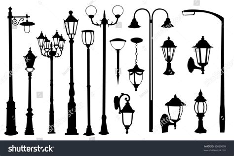 Street Light Silhouettes Stock Vector Illustration 85699699 : Shutterstock