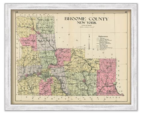 BROOME County, New York 1912 Map, Replica or GENUINE ORIGINAL