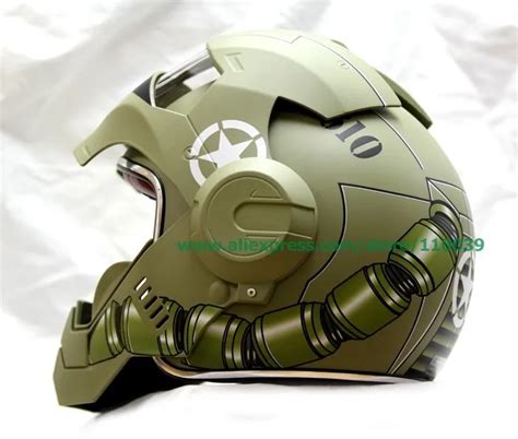 Masei Green Zaku US Army Stormtrooper 610 Motorcycle Harley Chopper DOT Open Face Helmet Free ...