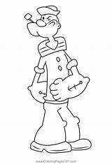 Popeye The Powerful Man Coloring Page For Kids  Free Sailor sketch template