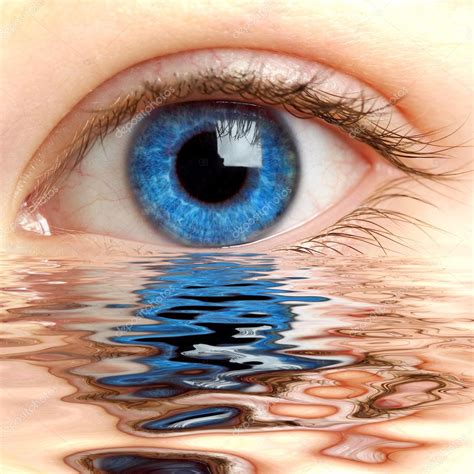 Human eye reflected in a surface of wate — Stock Photo © cookelma #1323411