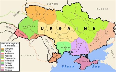 Ukraine - régions historiques • Carte • PopulationData.net | Historische karten, Kartographie ...