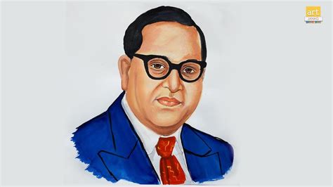 How to Draw Dr. B R Ambedkar Step by Step