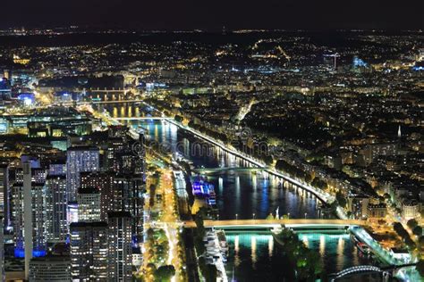 Night view of Paris stock image. Image of french, aerial - 100625303