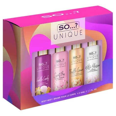 So...? Unique Body Mist Set 4 X 50Ml - Tesco Groceries