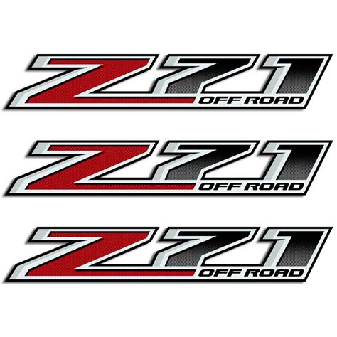 Z71 Off Road Red Carbon Fiber Stickers | Chevy GMC OEM Decals