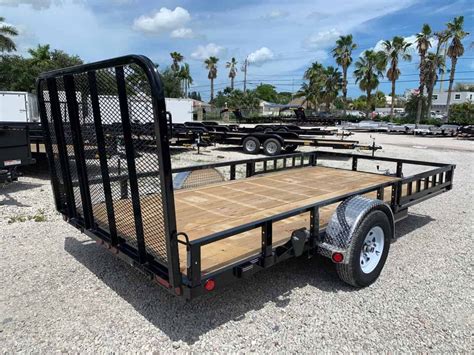 U8-141-ATV PJ 7X14 SINGLE AXLE UTILITY TRAILER WITH RAMP GATE AND SIDE LOAD ATV RAMPS | All ...