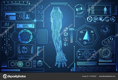 Abstract Technology Arm Digital Artificial Intelligence Concept Machine ...