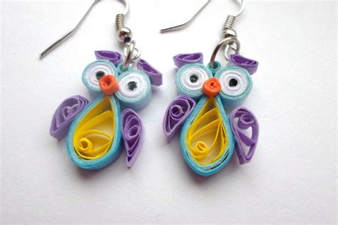 Items similar to Earrings - Eco-friendly, quilled paper, paper quilling ...