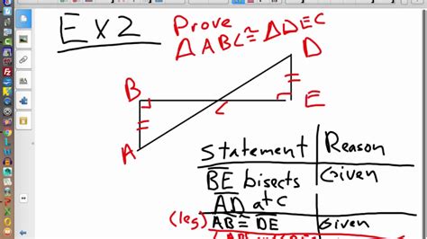 Geometry 4.6 Hypotenuse Leg Theorem of Congruence Example 2 - YouTube