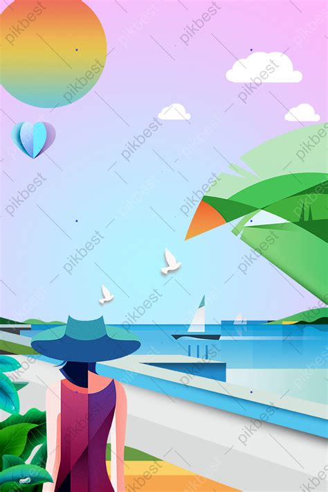 Travel Flat Cartoon Background Backgrounds | PSD Free Download - Pikbest