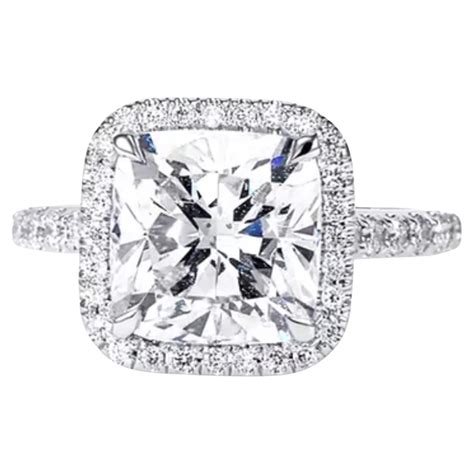 5.01 Carat Cushion-Cut Diamond Engagement Ring at 1stDibs