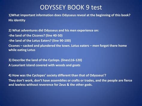 PPT - ODYSSEY BOOK 9 test PowerPoint Presentation, free download - ID:4993376