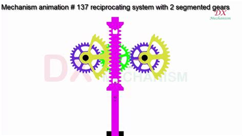 mechanism animation #137 reciprocating system rack and 2 segmented ...